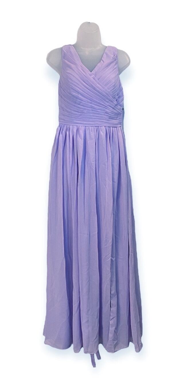 Suzhou Women's Lilac Sleeveless Brides Maid Gown Side Slit Corset Back Size 8
